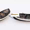Two Vintage Wooden Boats With Dark Exterior And Classic Wooden Plank Interior