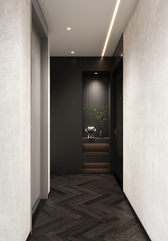 Modern Entrance Corridor Hallway 3d model