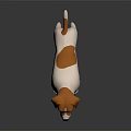 Cute Brown And White Puppy Standing On Dark Surface With Reflection 3d model