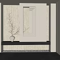 Minimalist Entryway Hallway With Twig Decoration White Vase Black Countertop And Recessed Lighting