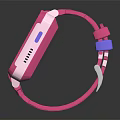 Pink Smart Watch For Kids With Digital Screen Time Date Display And Colorful Strap
