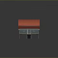 Traditional Wooden House Elevated on Stilts With Red Roof Blue Walls And Yellow Decorations