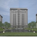 New Chinese-style High-end Residential Center Landscape 3d model