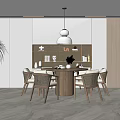 Quiet Restaurant Tables and Chairs 3d model