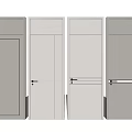 Modern Flush Doors With Various Panel Designs And Neutral Color Tones 3d model