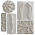 White Wrinkled Wall Decorations In Various Shapes For Artistic Home Decor