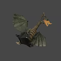 Mythical Dragon Game And Movie Character With Detailed Wings And Scaled Body