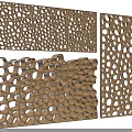 Modern Geometric Wooden Wall Decor With Laser Cut Hollow Patterns Design 3d model