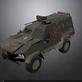 Tactical Armored Military Vehicle With Green Exterior Four Wheel Drive And Roof Mounted Weapon