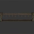 Vintage Wooden Decorative Structure With Carved Patterns And Ornate Side Supports