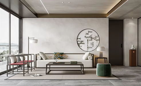 New Chinese Living Room 3d model
