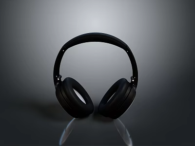 Black Over Ear Headphones For Computer Audio With High Quality Sound And Comfort 3d model