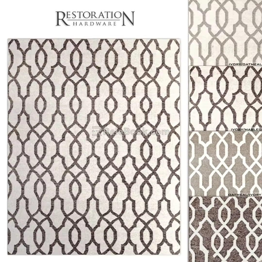 Modern Square Carpet reloft Repair Hardware RH Carpet Sand 3d model