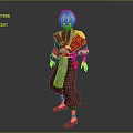 Game Movie Character Featuring Silver Hair Red Robe Black Pants And Yellow Accents