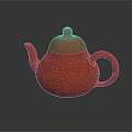 Elegant Ceramic Red Teapot with Modern Shiny Finish and Smooth Curved Design