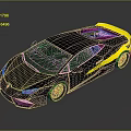 Sleek Black And Yellow Sports Car With Aerodynamic Body And Stylish Yellow Wheels