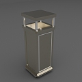 Modern Hall Trash Bin Shopping Mall Announcement Trash Bin Stainless Steel Trash Bin Office Trash Bin 3d model