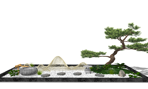 New Chinese Landscape Sits Courtyard Sits 3d model