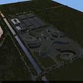 Contemporary Office Building Complex Featuring Curved Design And Lush Green Surroundings