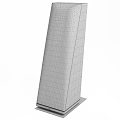 Floor Standing Speaker With Wooden Cabinet And Black Mesh Front Modern Design