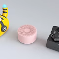 Cute Yellow Cartoon Headphone Speaker with Bluetooth Wireless Design and Pink Black Color Variants