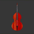 Vibrant Red Double Bass As Stylish Daily Life Item For Home Decoration And
