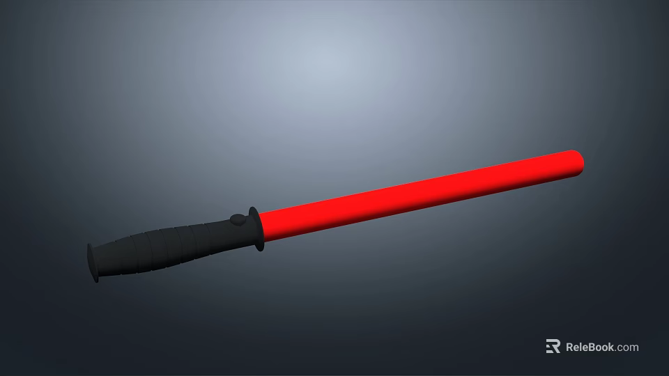 Lightweight Long Red Stick With Black Handle And Smooth Surface Finish Design 3d model