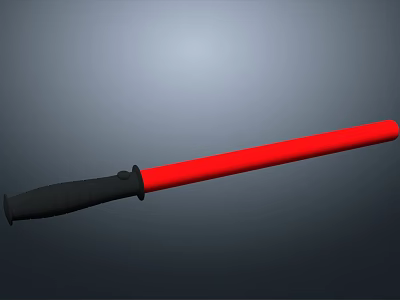 Lightweight Long Red Stick With Black Handle And Smooth Surface Finish Design 3d model