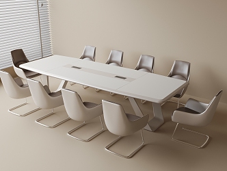 Modern Conference Table and Chair Combination Office Chair Conference Table 3d model