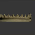 Golden Decorative Crown Shaped Household Accessory With Ornate Spiked Edges