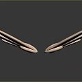 Decorative Character Rabbit Ears With Pink Spiral Design On Black Surface Reflections
