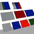 Vibrant Metal Roof Components Featuring Corrugated Panels Sloped Designs And Blue Red Green Gray Hues