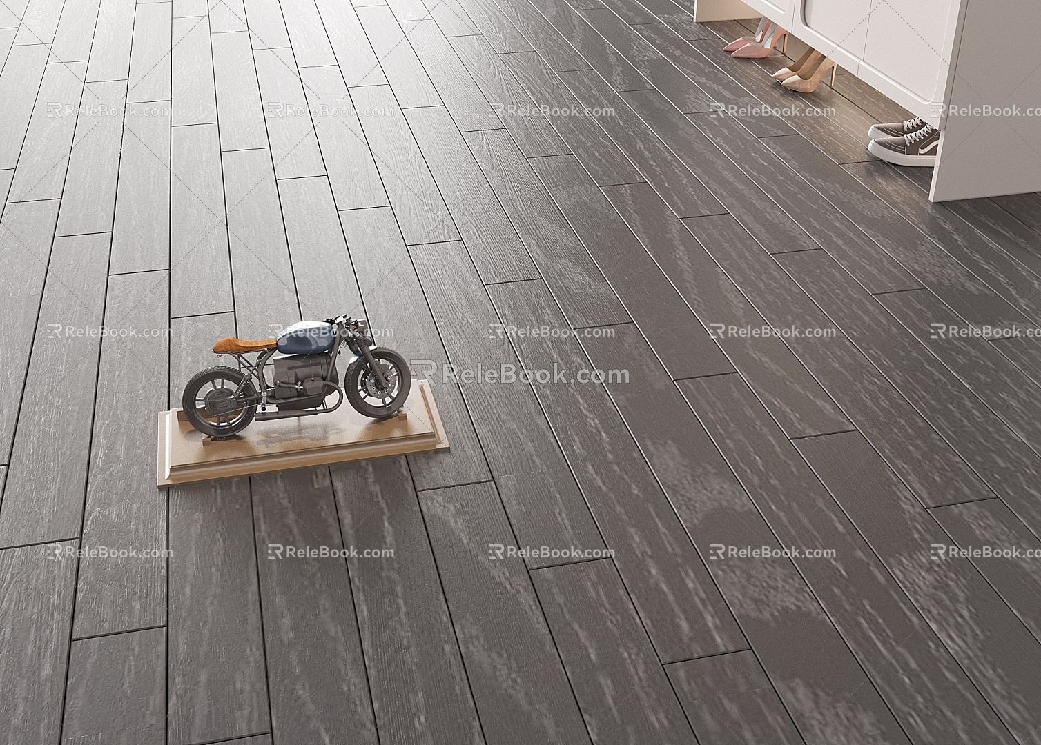 Black Wood Flooring 3d model