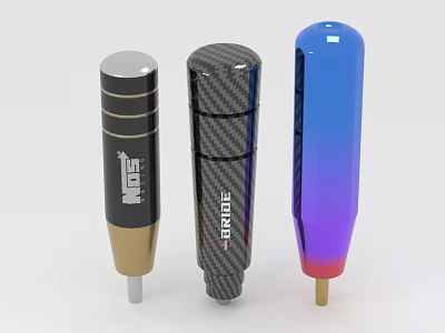 Car Gear Shift Knobs With Different Stylish Designs Carbon Fiber And Gradient Colors 3d model