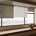 Different Style Window Blinds On Multiple Windows With Mountain View And Natural Light Indoor 3d model