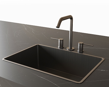 Modern wash basin sink faucet single tank 3d model