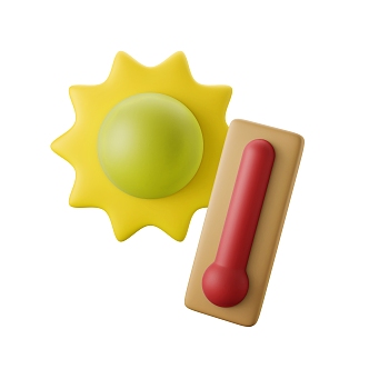 Modern Sun Thermometer Cartoon Sun Cartoon Summer Scene 3d model