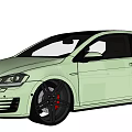 White Sporty Hatchback Car With Black Roof And Alloy Wheels Red Brake Calipers