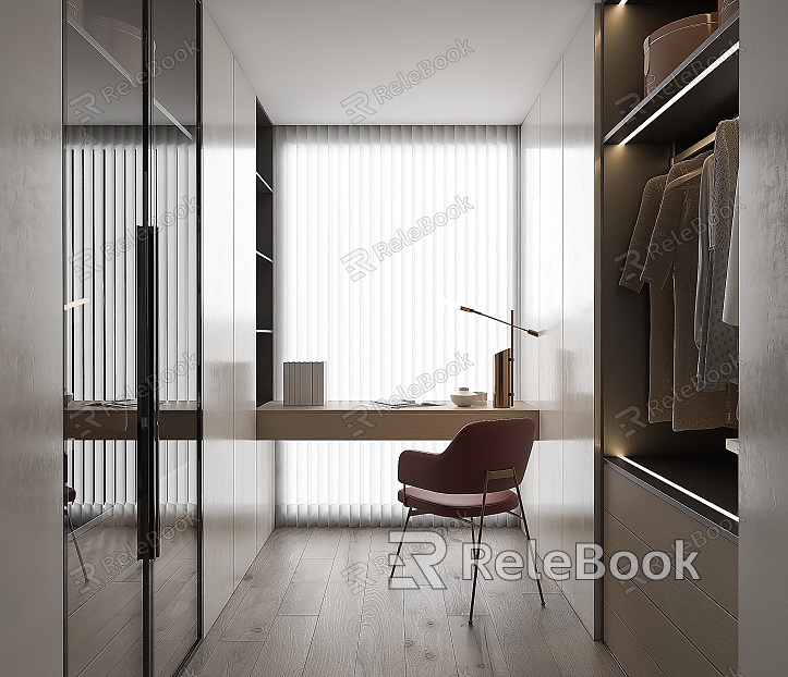 Modern Cloakroom Modern Wardrobe Dressing Table Dining Chair Modern Glass Cabinet Bookcase Modern Bedroom model