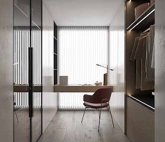 Modern Cloakroom Modern Wardrobe Dressing Table Dining Chair Modern Glass Cabinet Bookcase Modern Bedroom 3d model
