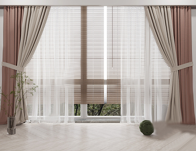 Modern Curtain Fabric Curtain 3d model