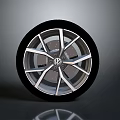 High Quality Silver Alloy Car Wheel Rim With Black Tire And Spoke Design