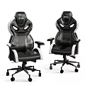 Ergonomic Black White Gaming Chairs With Modern Design And Rolling Wheels