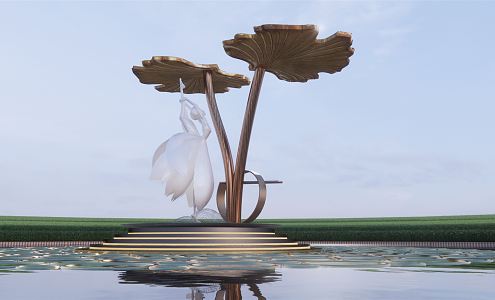 Modern City Sculpture Sick Flower Fairy 3d model