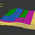 Green Rolling Mountain Landscape with Winding Roads and Natural Terrain Features