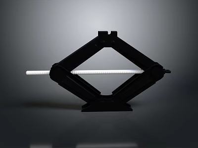 Black Hydraulic Car Jack With Diamond Shaped Frame And White Rod For Vehicle Lifting 3d model