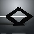 Black Hydraulic Car Jack With Diamond Shaped Frame And White Rod For Vehicle Lifting