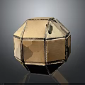 Handmade Brown Cardboard Geometric Polyhedron Craft Model Assembled Structure 3d model
