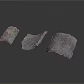 Three Curved Metal Equipment Parts With Textured Surfaces For Industrial Applications