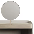 Modern Dressing Table With Round Mirror Wooden Top And Drawer Design